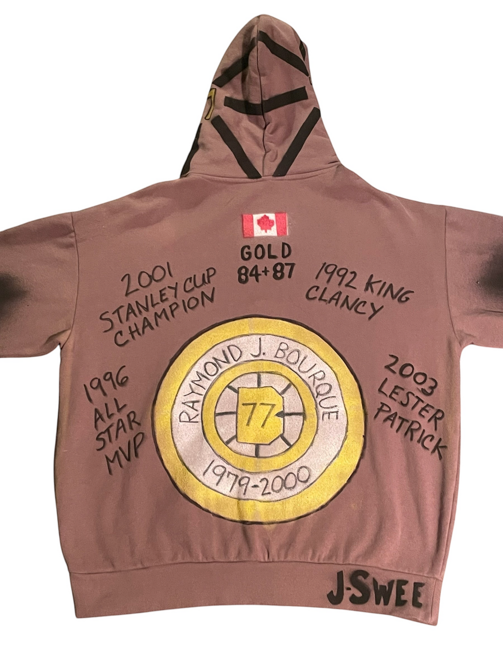 Raymond Bourque Boston Bruins Retired #77 Stats Hoodie