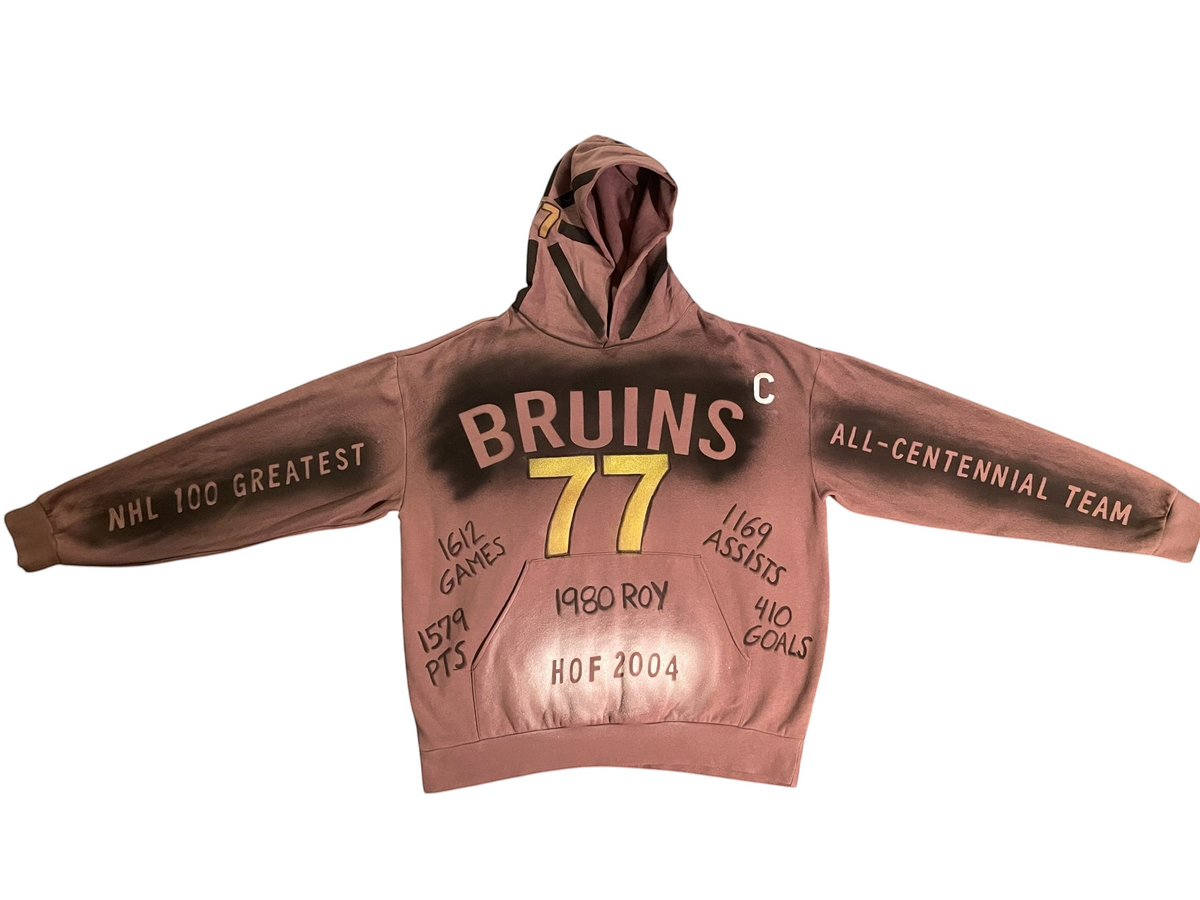 Raymond Bourque Boston Bruins Retired #77 Stats Hoodie